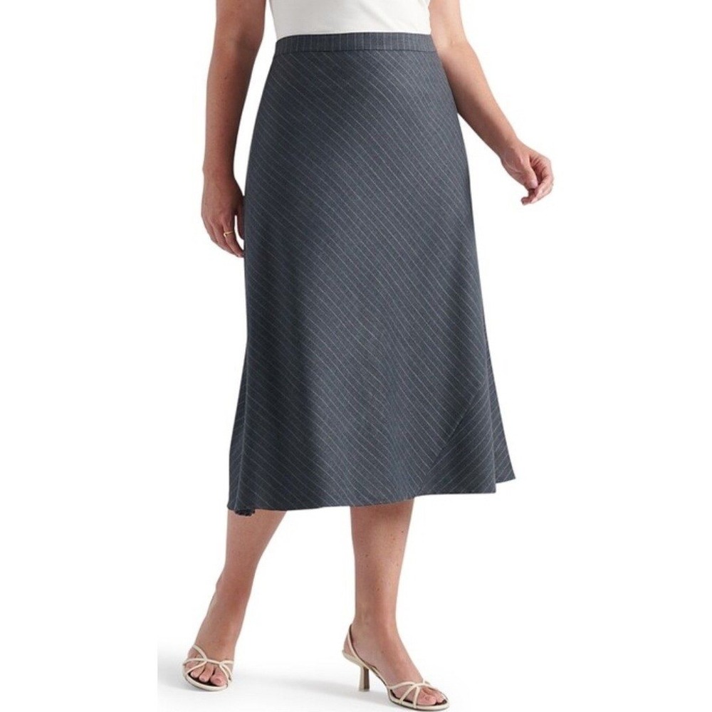 Pari Passu Gray Wool Midi Skirt‎ Plus Size 20 A Line Career Quiet Luxury